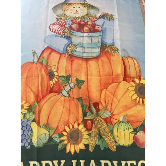 Vintage Outdoor Flag Thanksgiving Pumpkin Scarecrow Happy Harvest Autumn JL - Picture 3 of 8